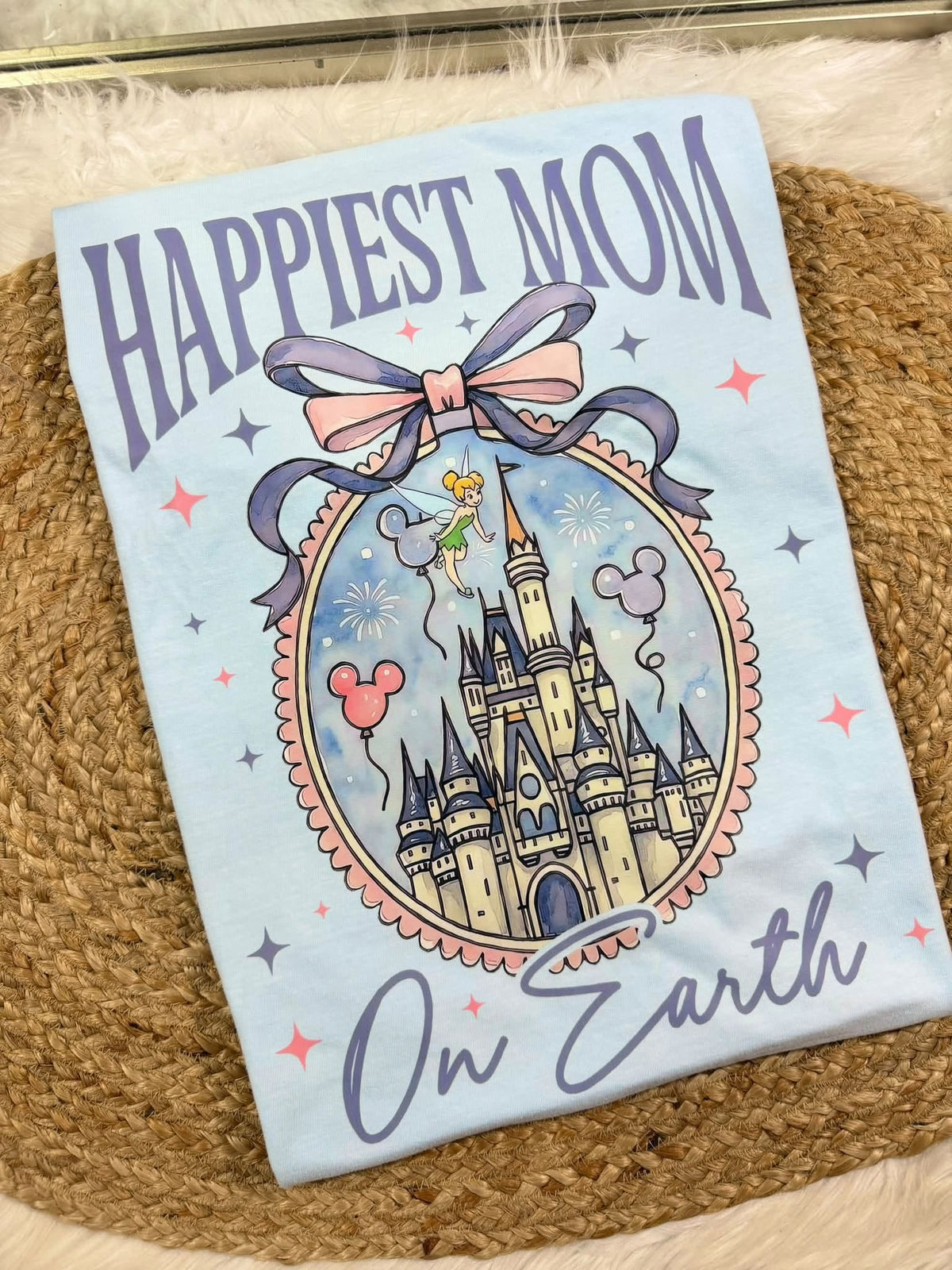 Happiest Mom On Earth Chambray Graphic Tee