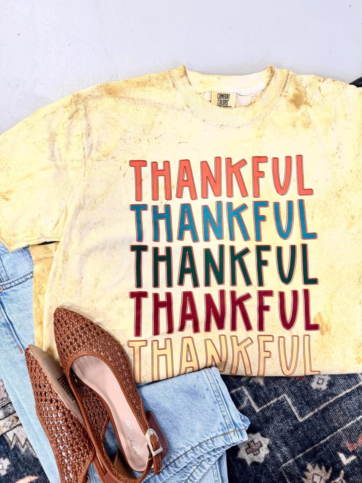Thankful Stack Citrine Graphic Tee