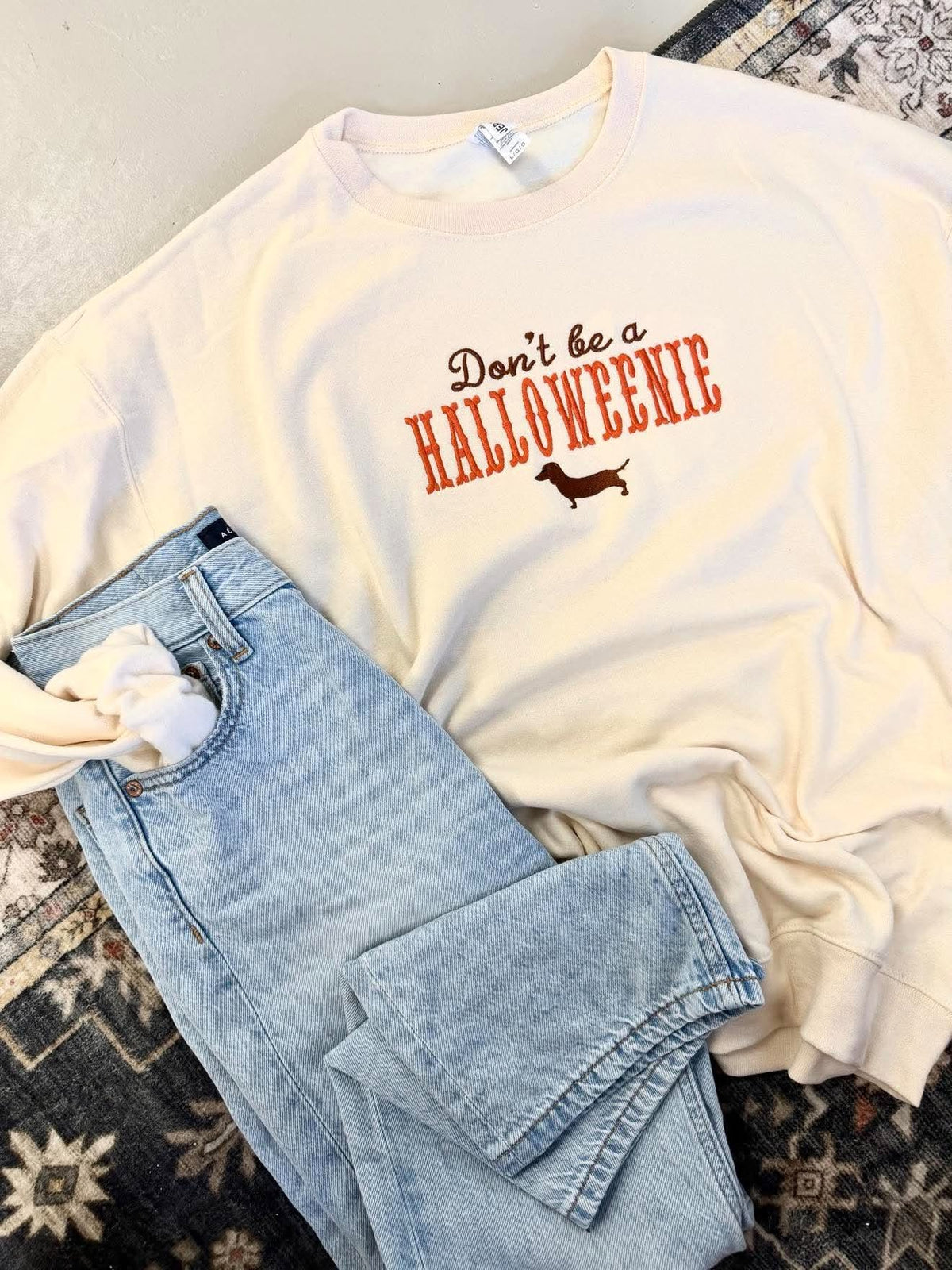 Don't Be A Halloweenie Sweet Cream Sweatshirt