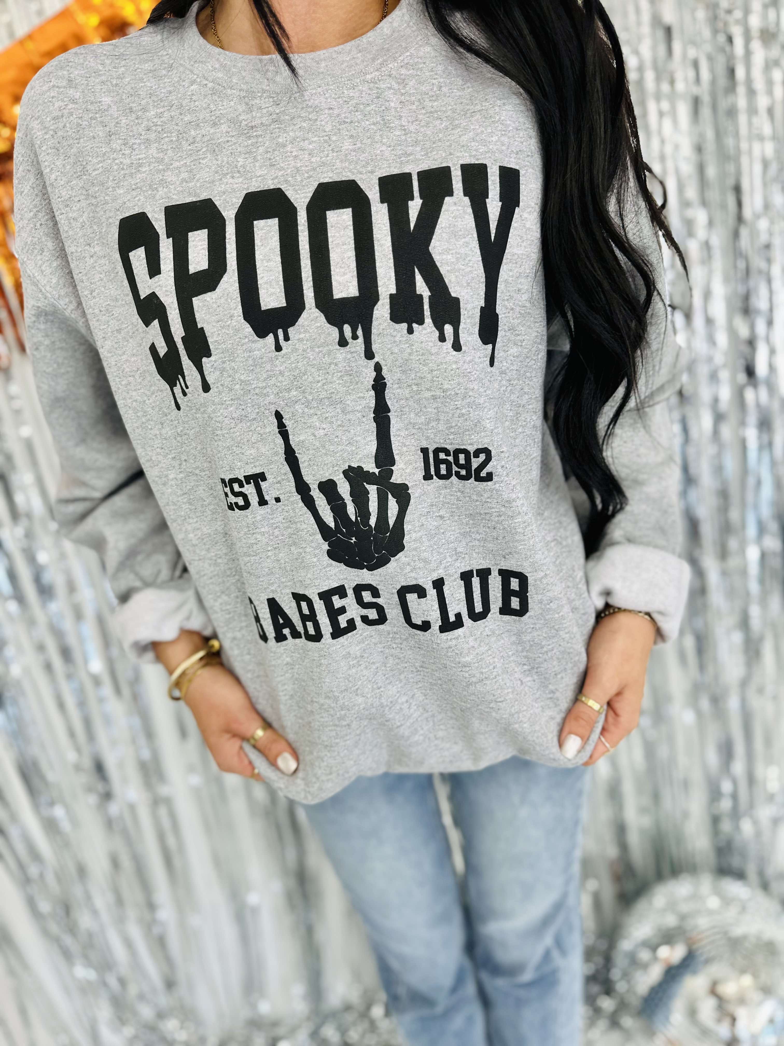 Spooky Babes Club Sports Grey Sweatshirt