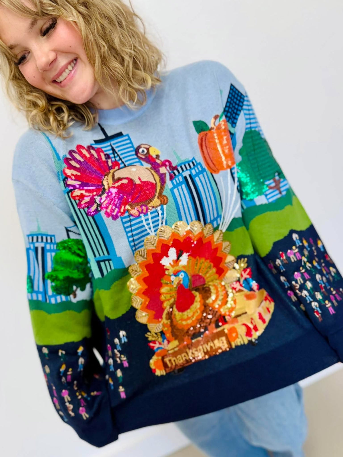 Queen Of Sparkles Multi Thanksgiving Parade Sweater