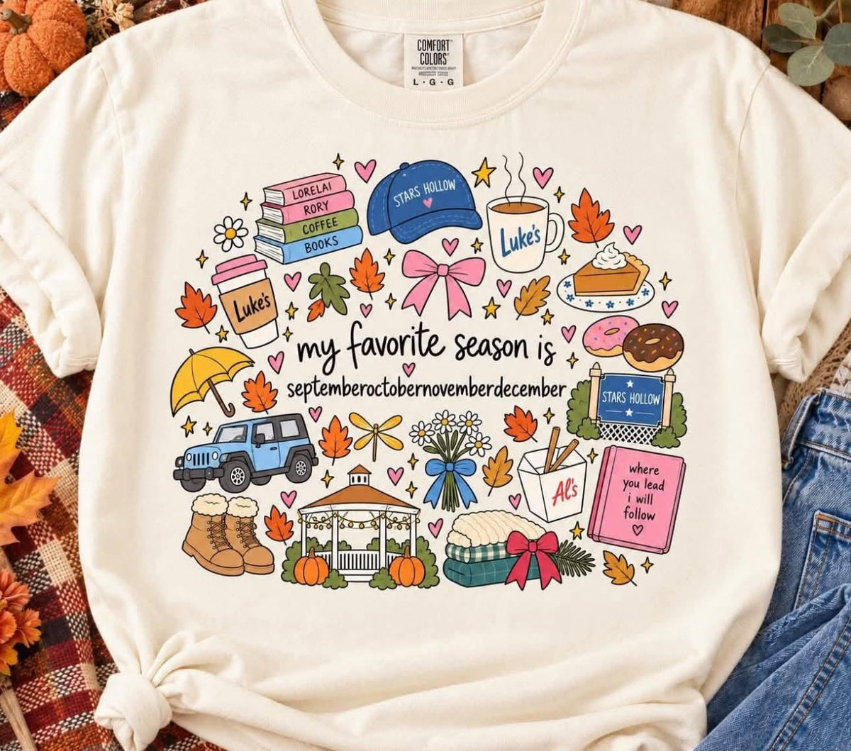 My Favorite Season Ivory Graphic Tee
