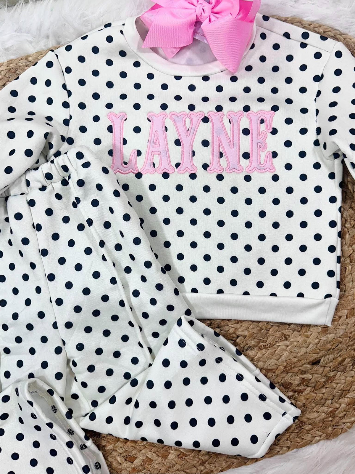 Polka Dot Sweatshirt Set