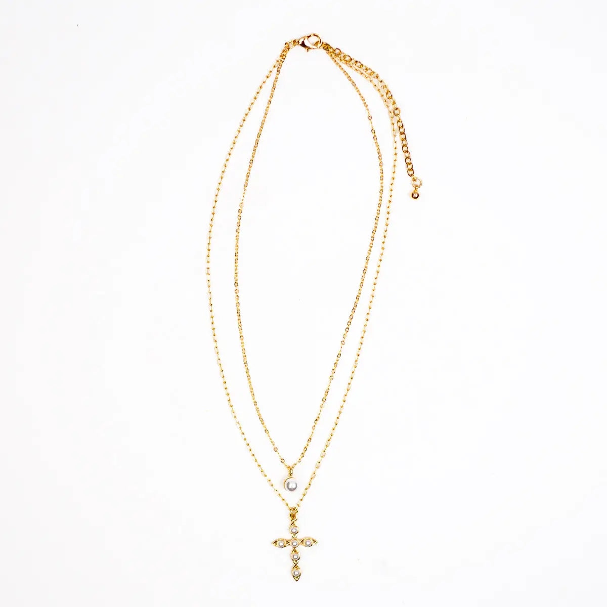 Leah Cross Layered Necklace