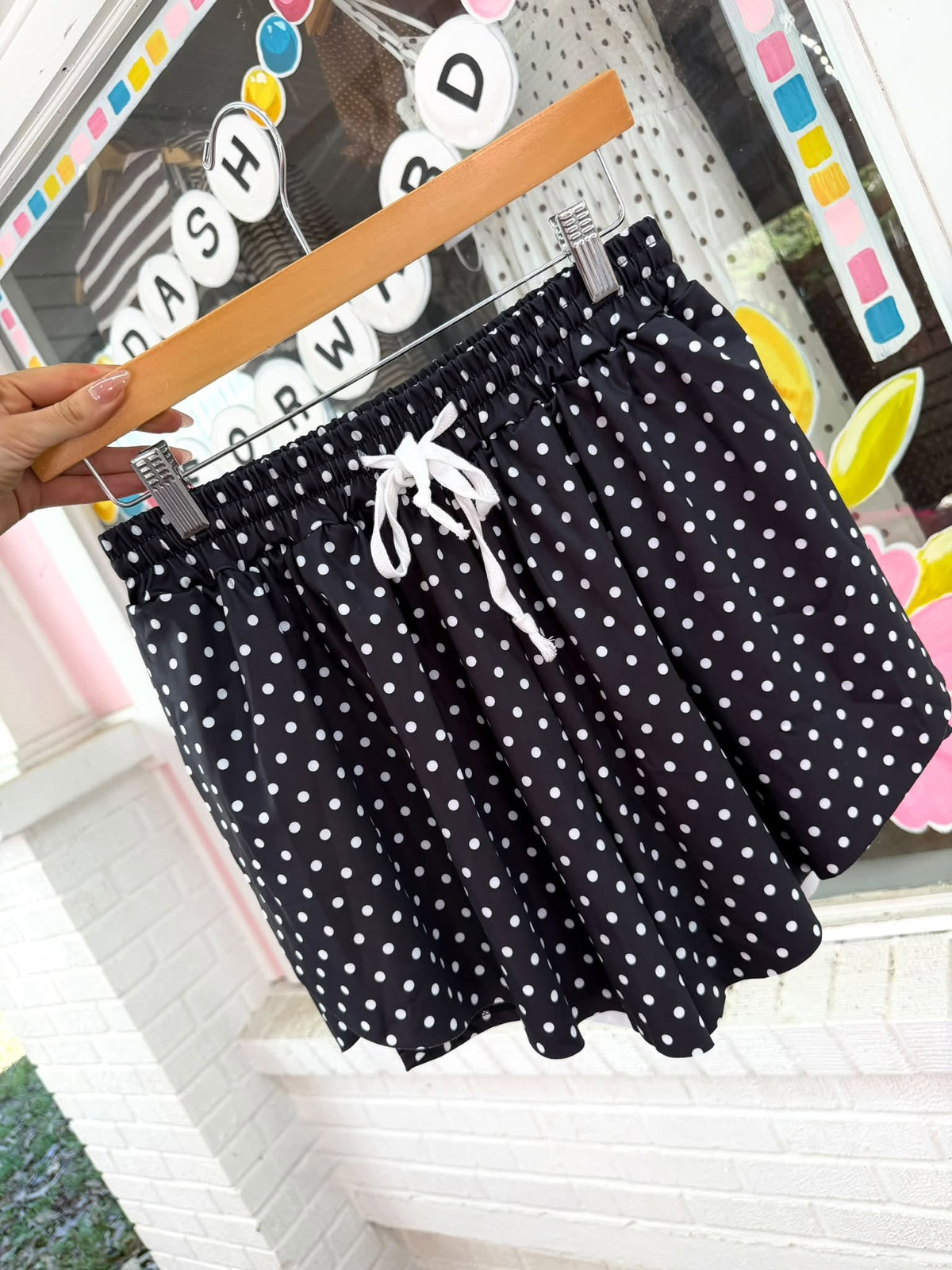 Flowy Polka Dot Athletic Shorts