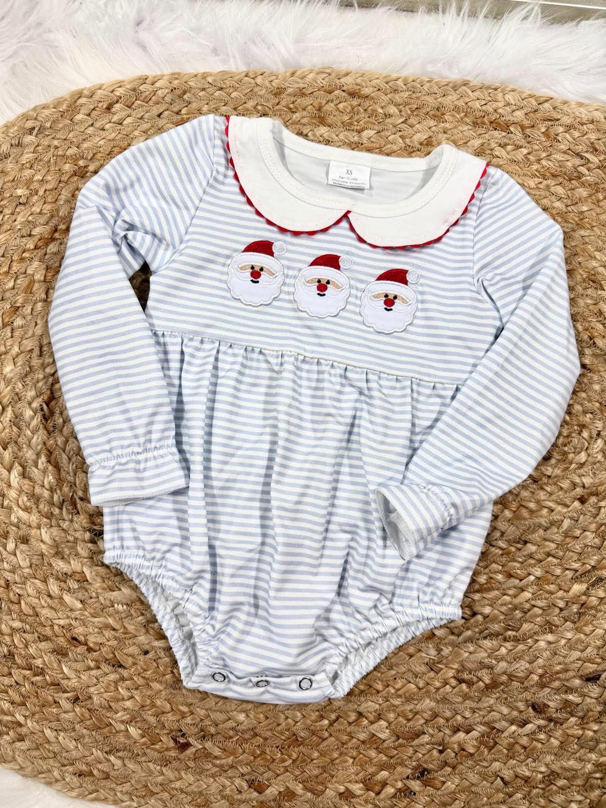 Girls Santa Striped Bubble