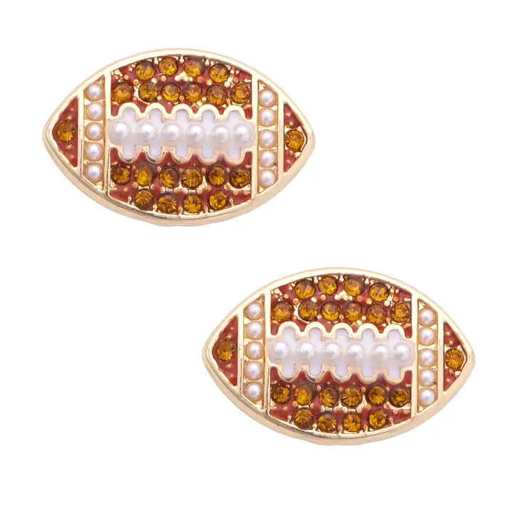 Pave Football Stud Earrings