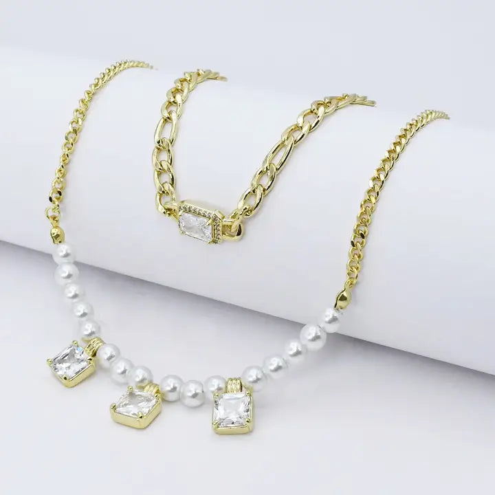 Pearl Link Layer Necklace