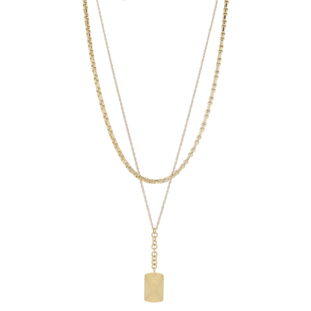 Jane Marie 16" Gold Box Chain Layer Necklace