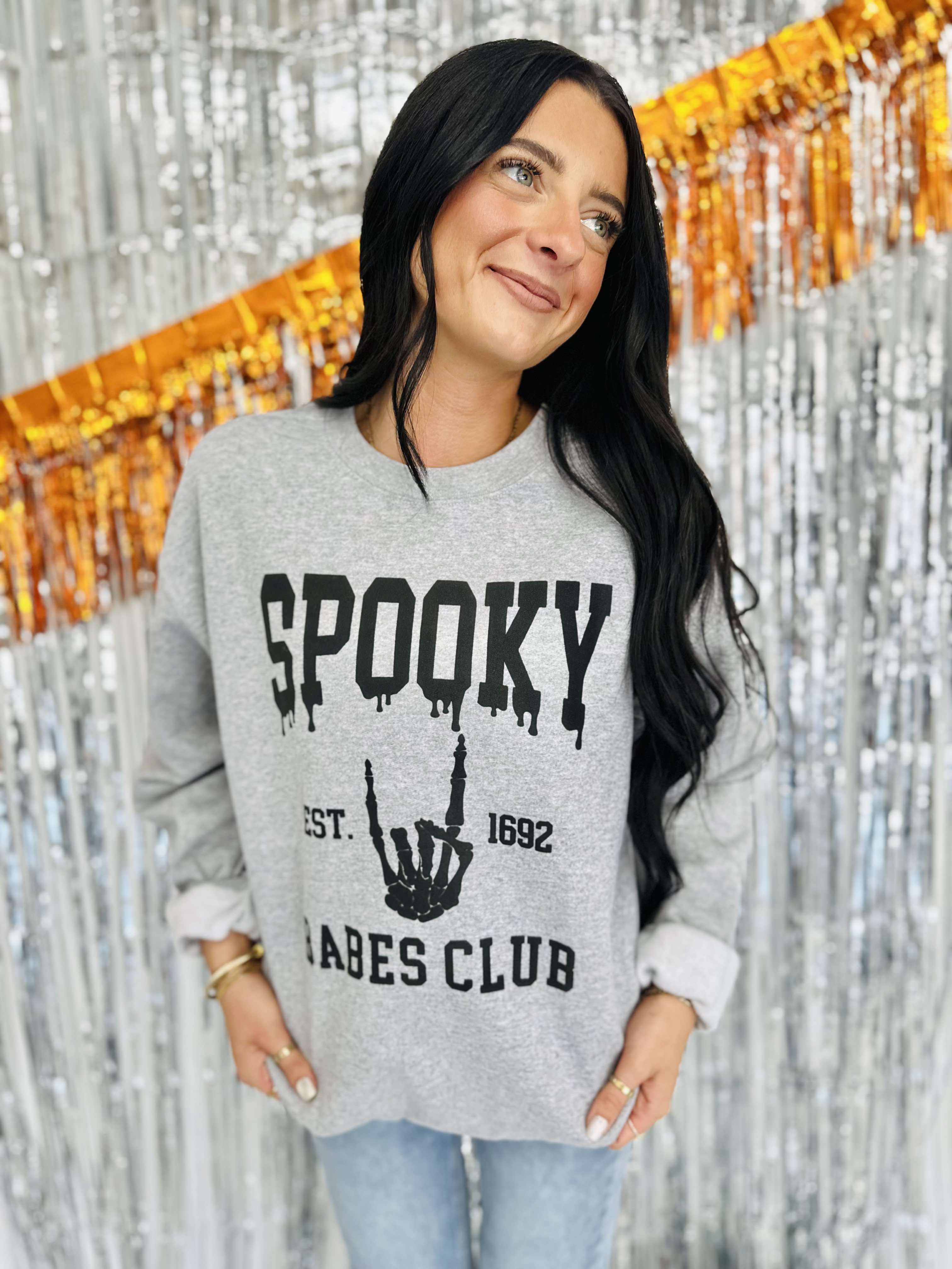 Spooky Babes Club Sports Grey Sweatshirt