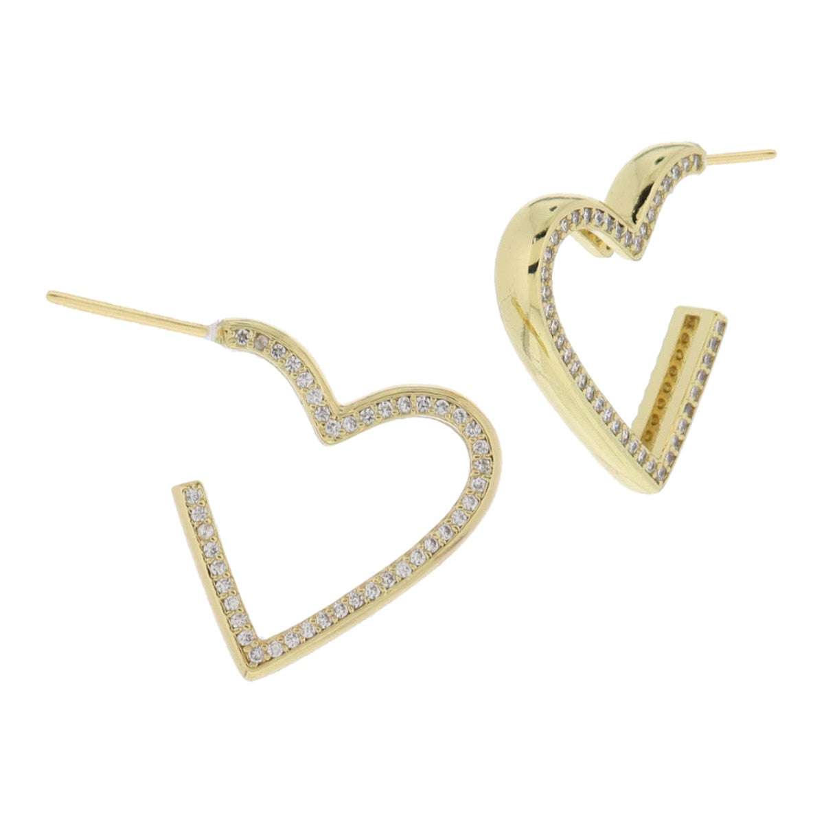 Jane Marie Gold Plated Heart Hoops