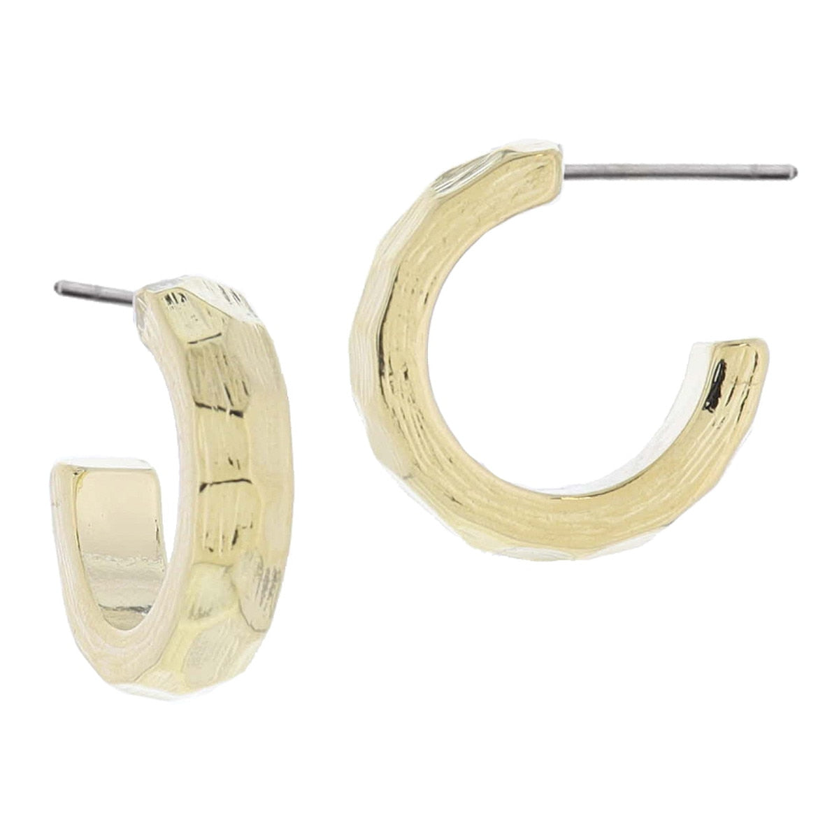 Jane Marie Gold Hammered Hoops