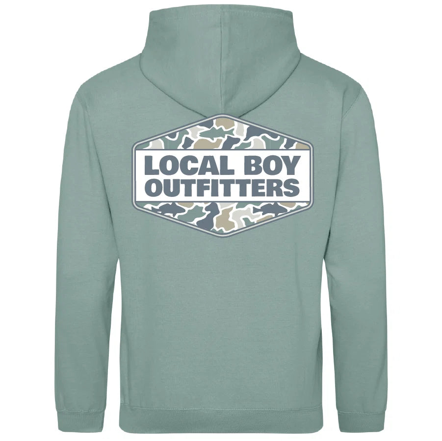 Local Boy Youth Fish Camo Diamond Crest Hoodie