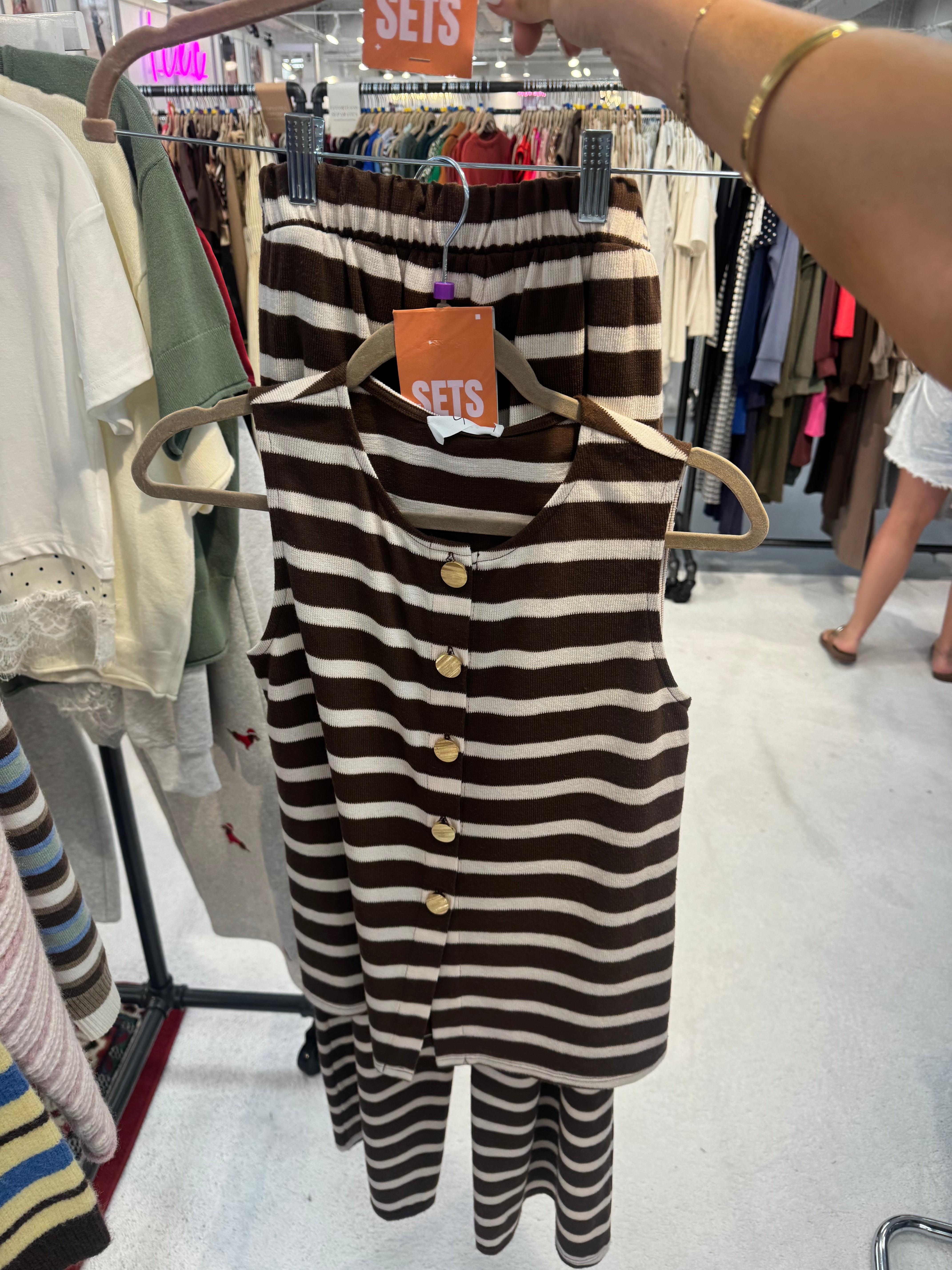 Fall Mornings Striped Pants Set