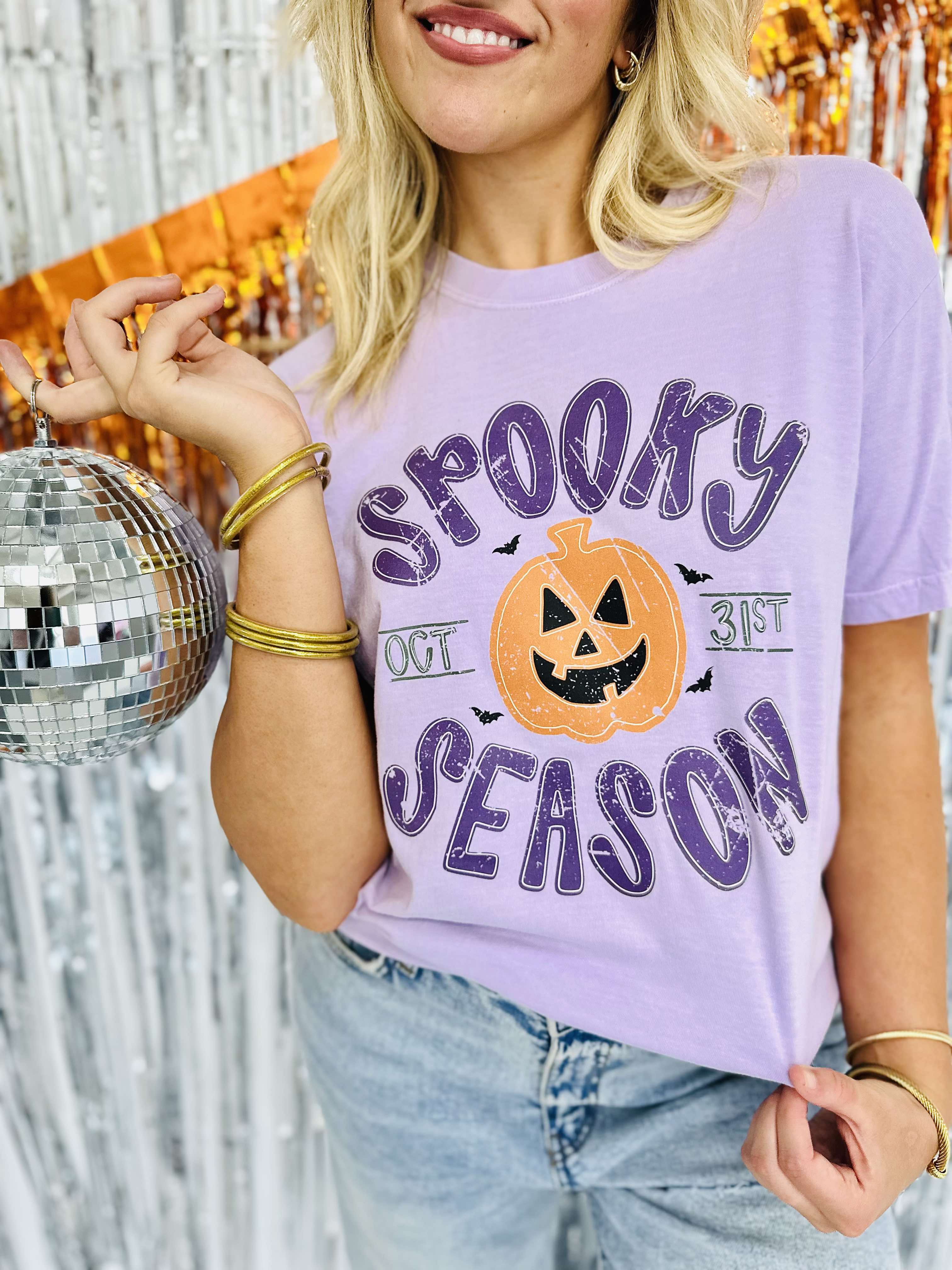 Spooky Season Oct 31 Orchid Graphic Tee