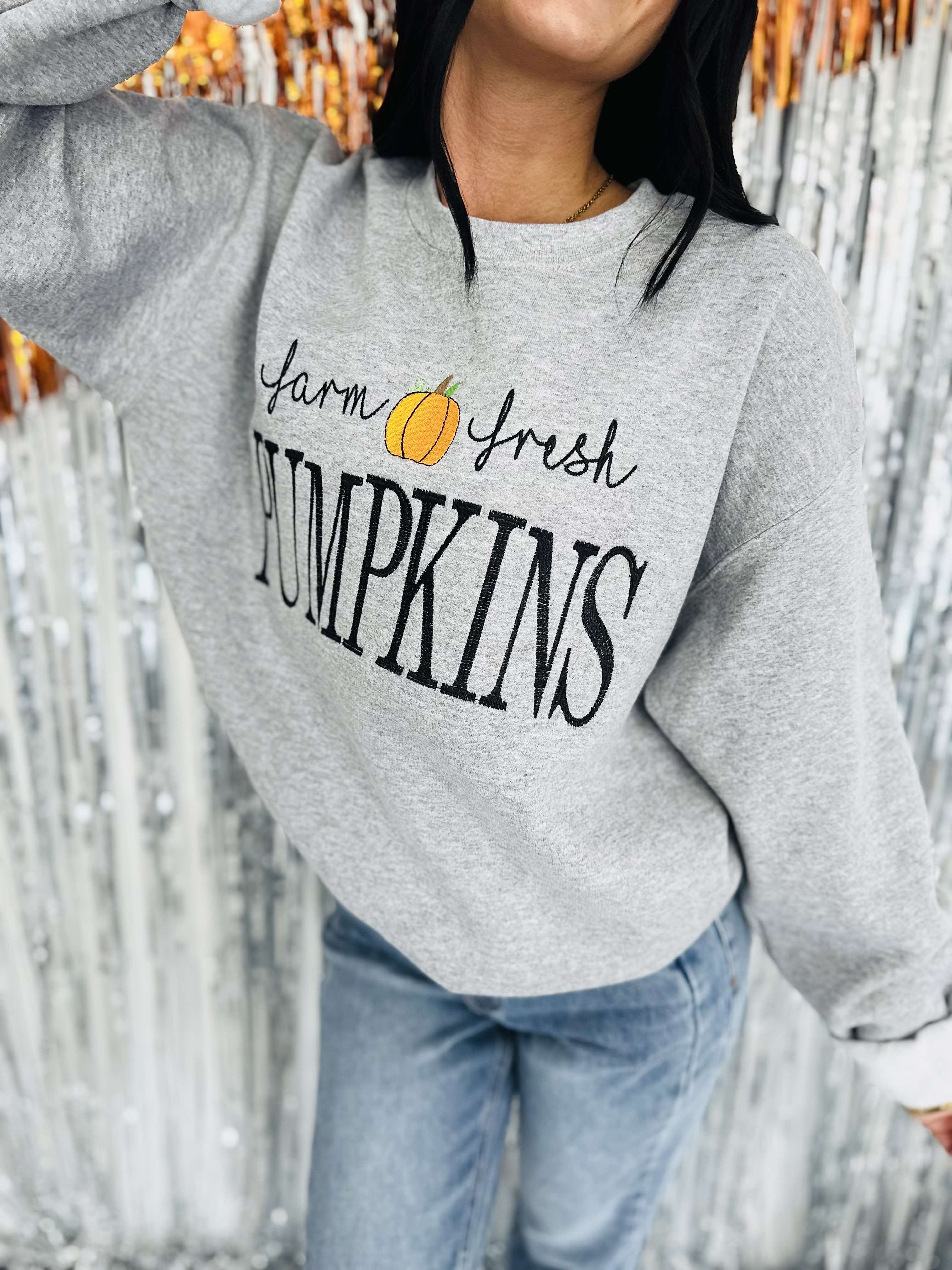 Farm Fresh Pumpkins Sports Grey Sweatshirt