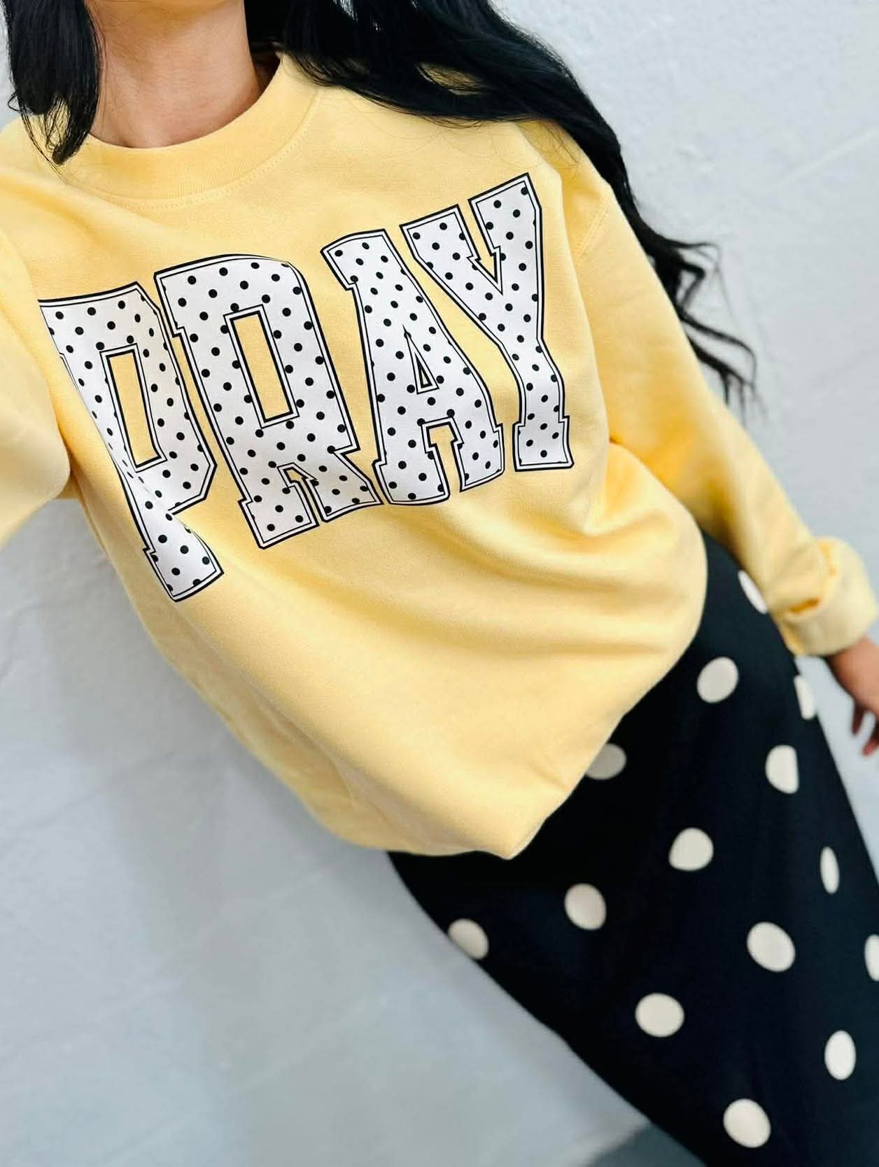 SALE PRAY YELLOW SWEATSHIRT