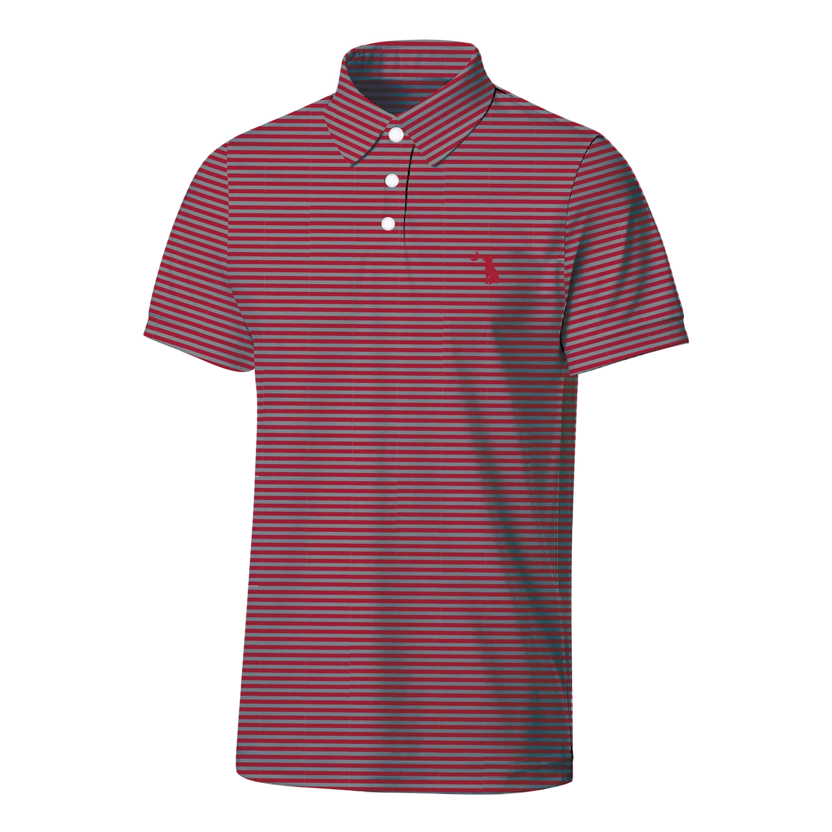 Local Boy Collegiate Palms Polo - Crimson/Grey