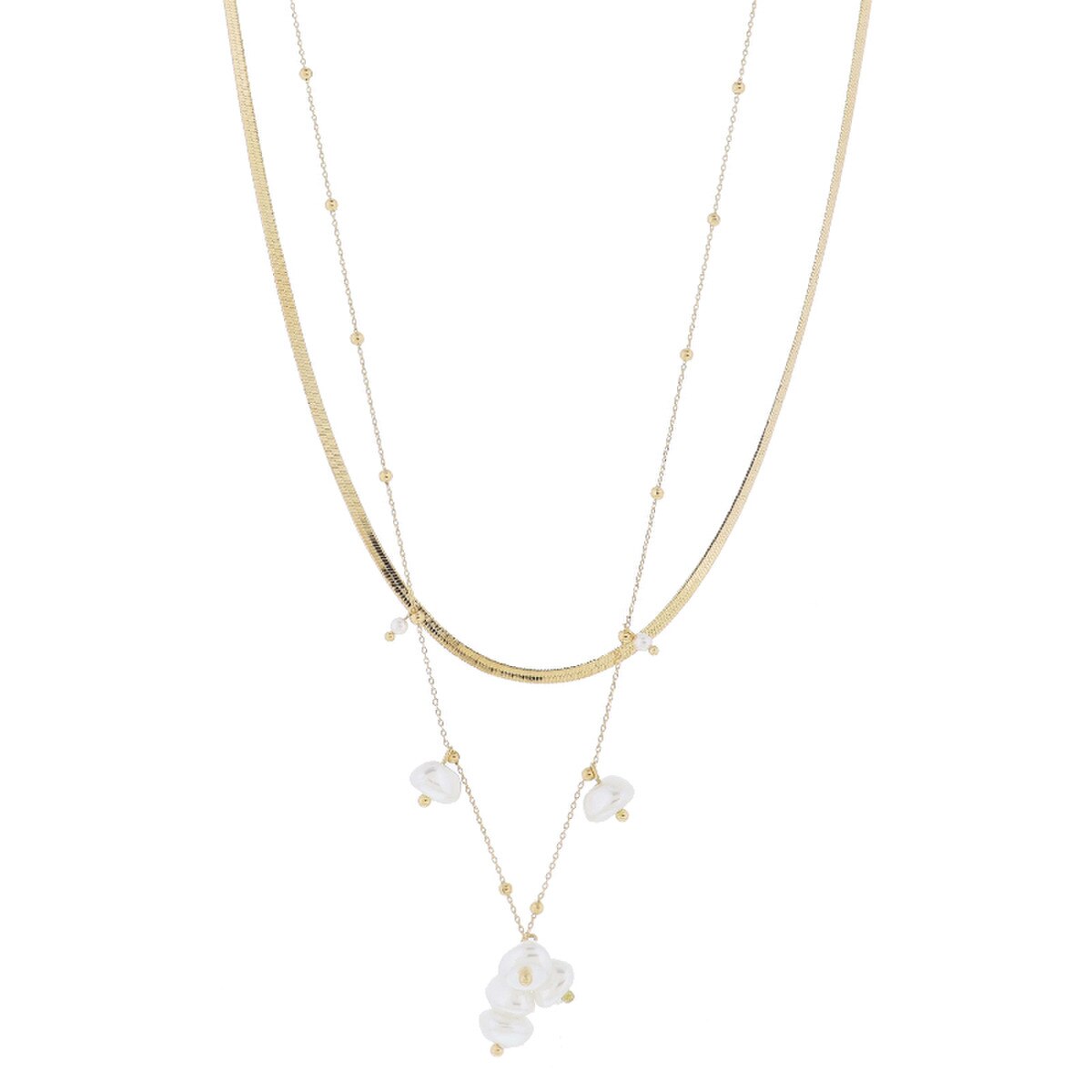 Jane Marie 16" Gold Herringbone Chain Necklace