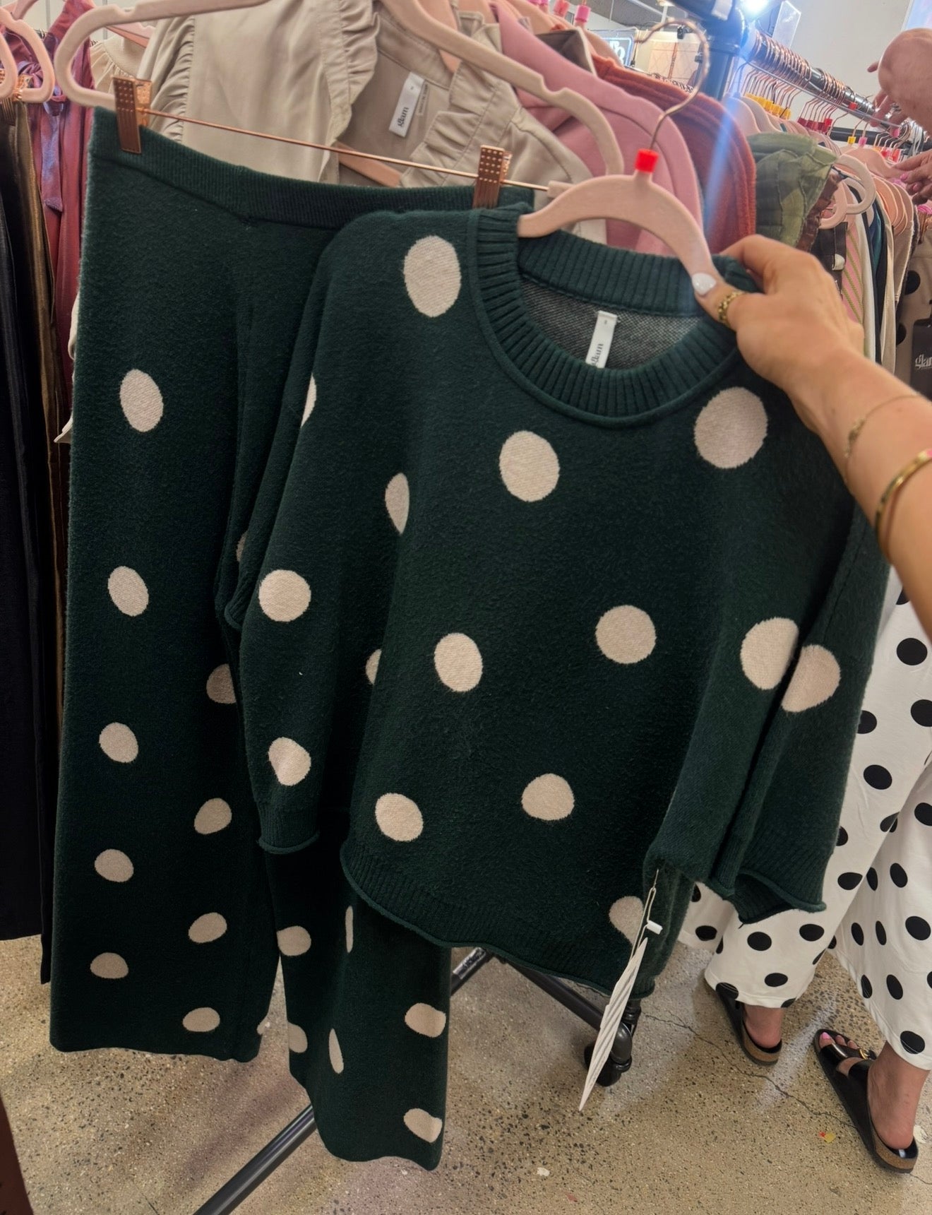 Evergreen Dot Knit Pants