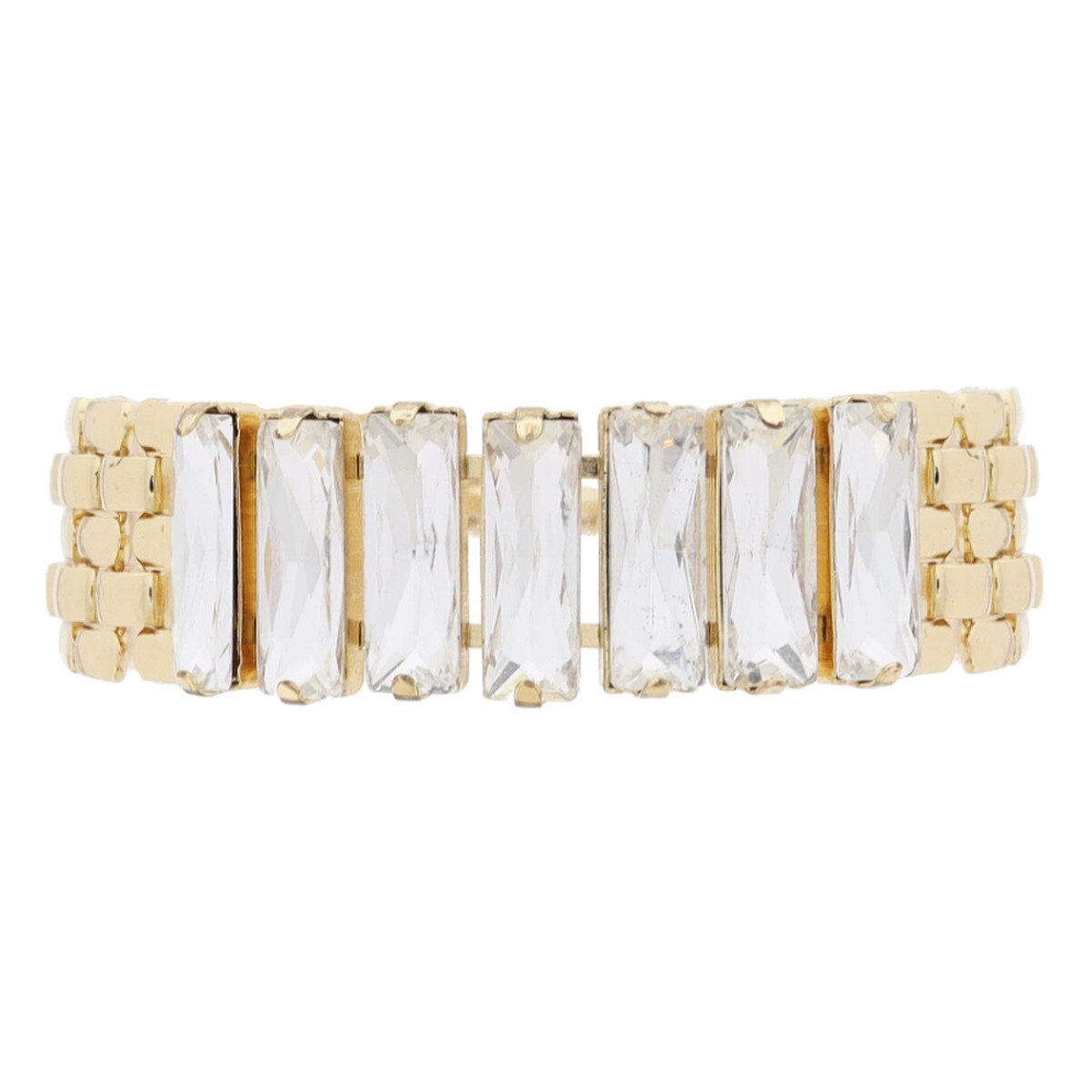 Jane Marie Gold Watch Baguette Long Crystals