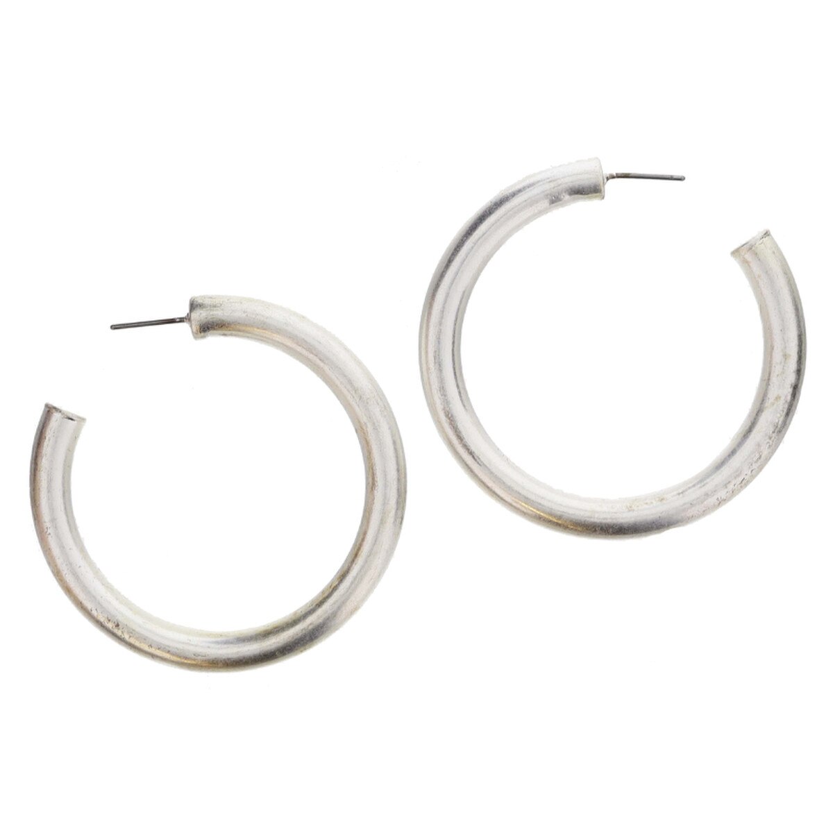 Jane Marie Thick Bubble Silver Hoops