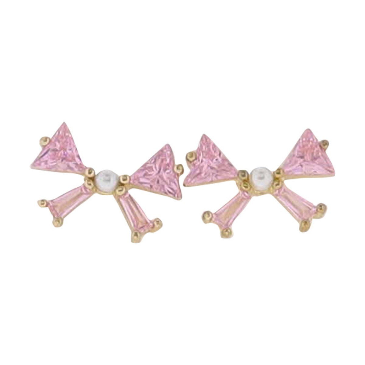 Jane Marie Pink Crystal Bow Earrings