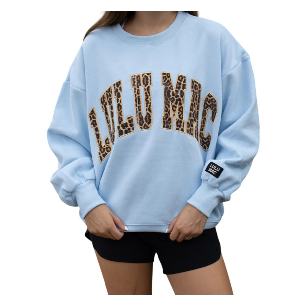 Lulu Mac Light Blue Leopard Sweatshirt