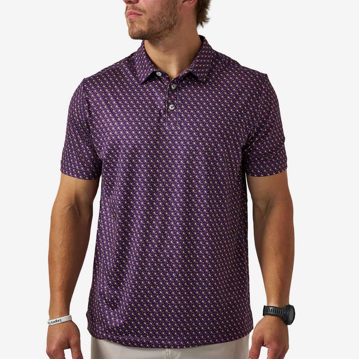 Burlebo Performance Polo - Purple & Yellow Vintage Helmets