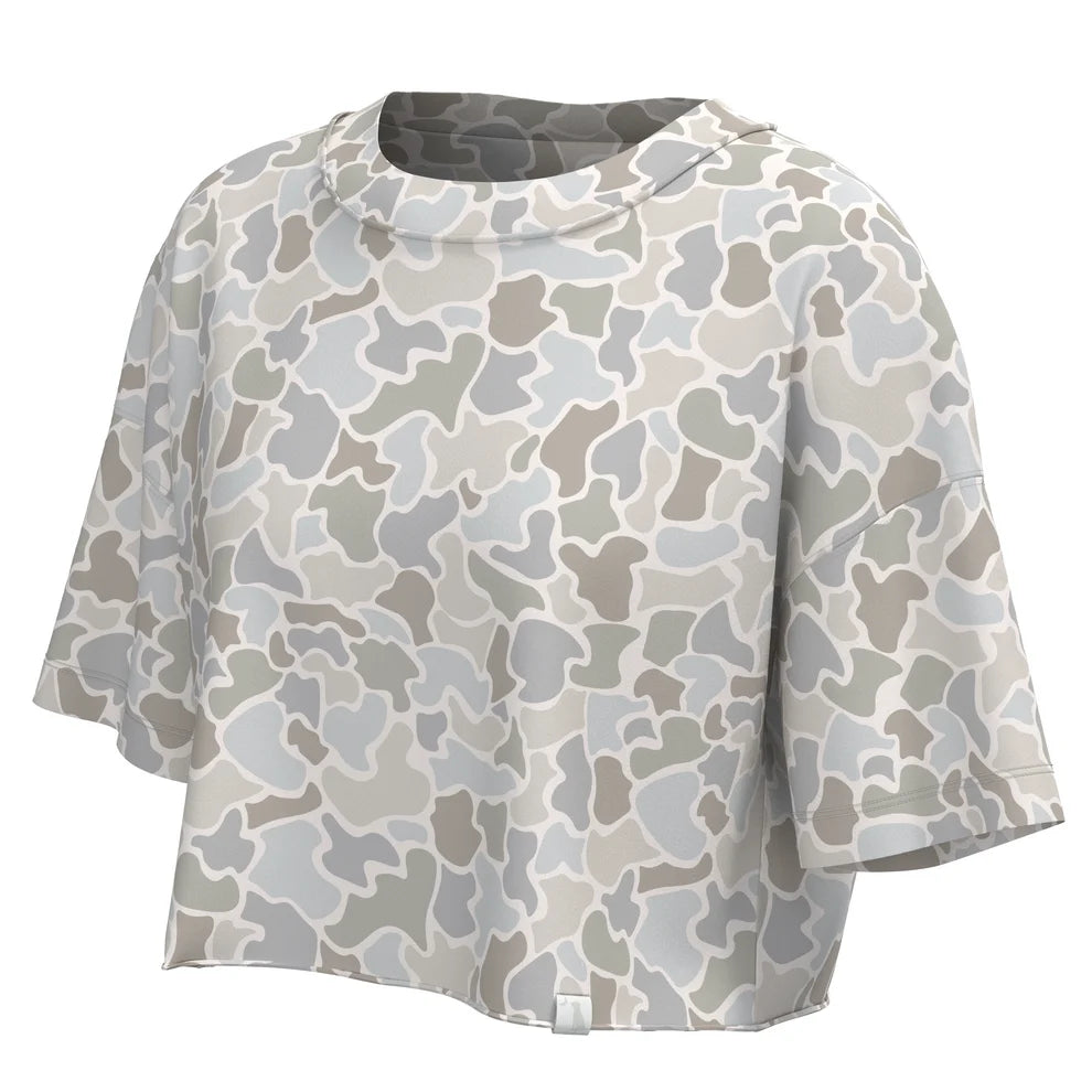 Local Girl Youth Boxy Cropped Tee - Saltwater Camo