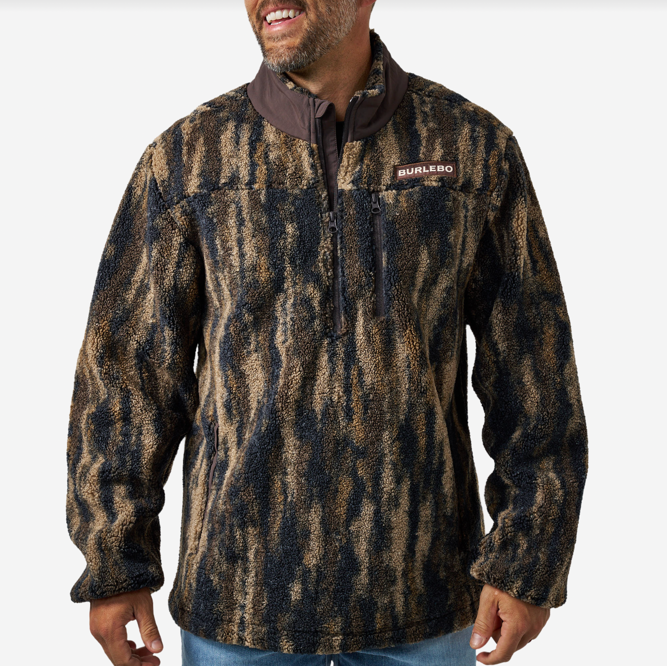Burlebo Sherpa Quarter Zip - Midland Camo