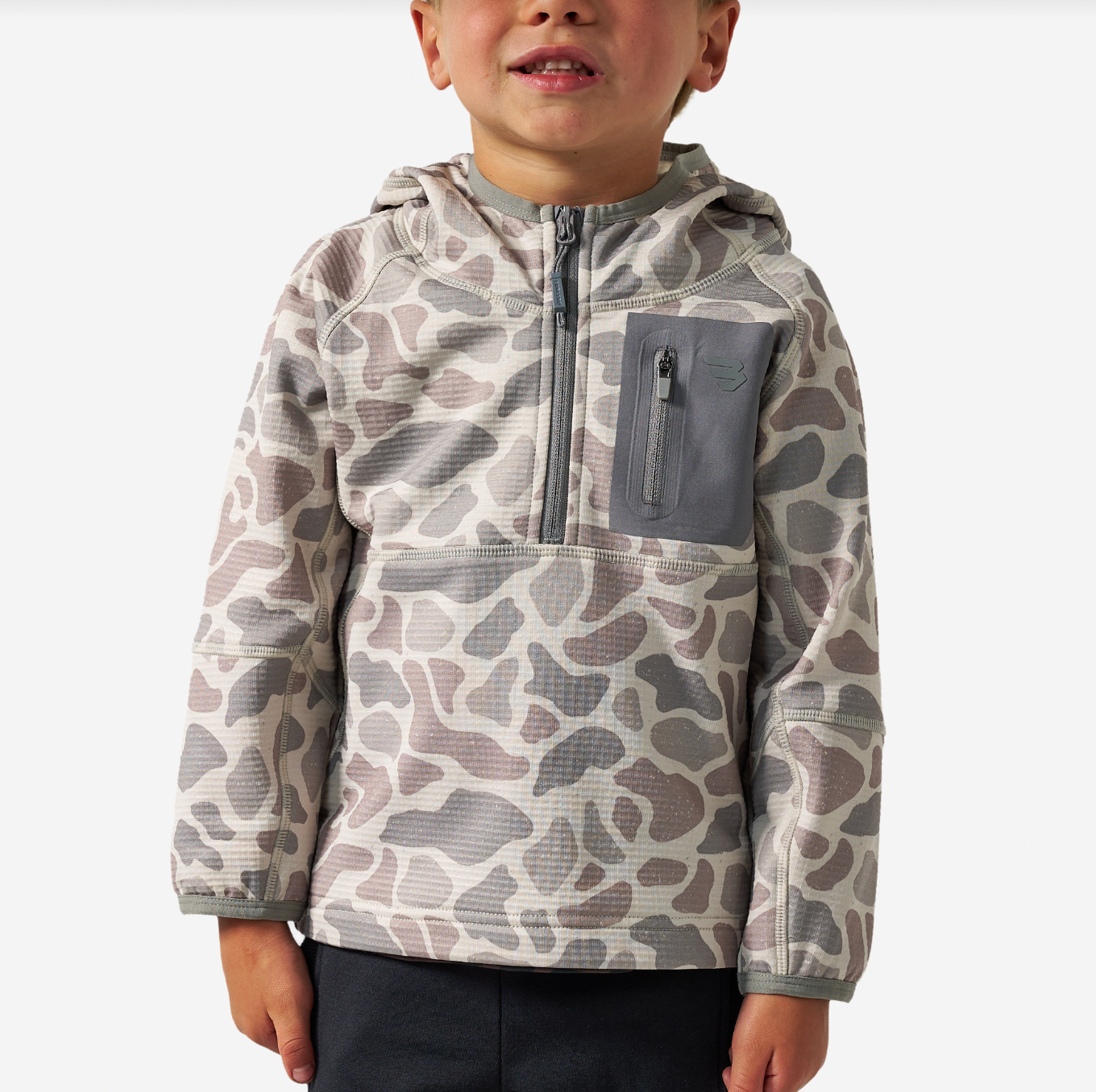 Burlebo Youth Blaze Tech Q-Zip - Classic Deer Camo