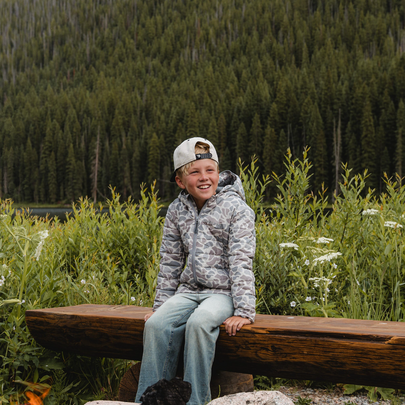 Burlebo Youth Puffer Jacket - Classic Deer Camo