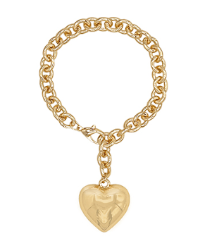 Puffy Heart Charm Bracelet