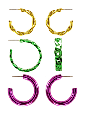 Set Of 3 Mardi Gras Hoops