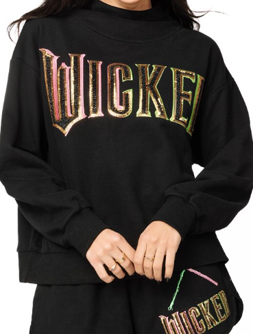Queen Of Sparkles Licensed Black 'Wicked' Logo Sweatshirtt