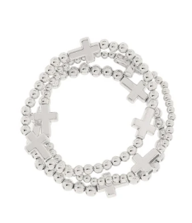 Rissa 3 Row Cross Beaded Bracelet