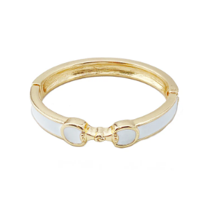 Haylee Horsebit White Bangle Bracelet
