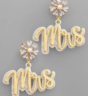 Pave Mrs. Earrings