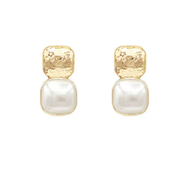 Ella Epoxy Textured Gold Earrings