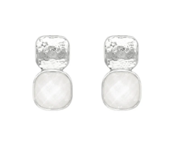 Ella Epoxy Textured Silver Earrings