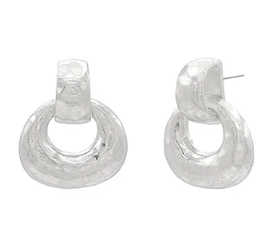 Heidi Hammered Door Knocker Earrings