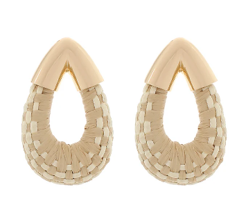 Rainy Raffia Teardrop Earrings