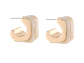 Morgan Marbled Gold Hoop Earrings