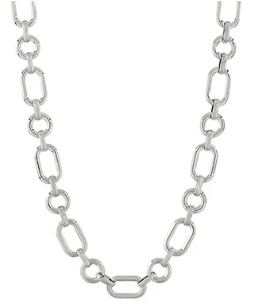 Casey Circle Silver Link Necklace