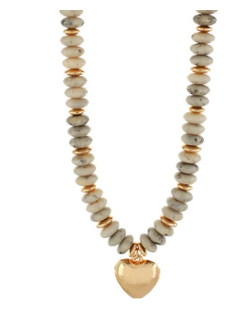 Mable Metal Puffy Heart Necklace