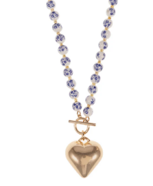 Paislee Puffy Heart Beaded Necklace