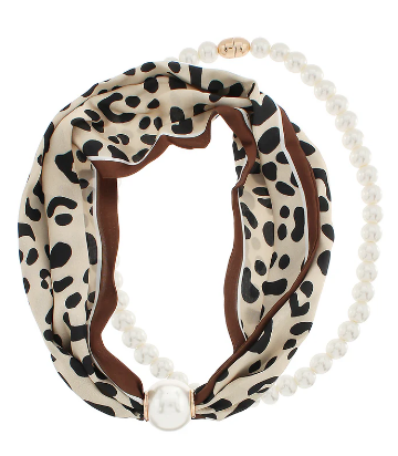 Lottie Layered Leopard Scarf Necklace