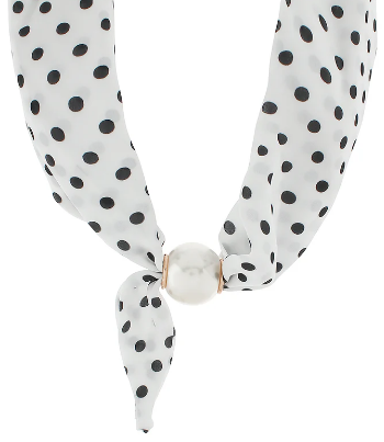Poppy Polka Dot Scarf Necklace