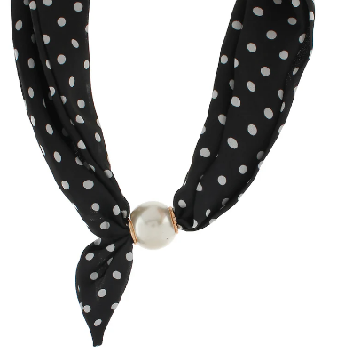 Poppy Polka Dot Scarf Necklace